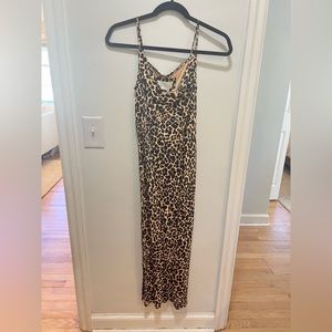 Anthropologie cheetah print scoop neck dress